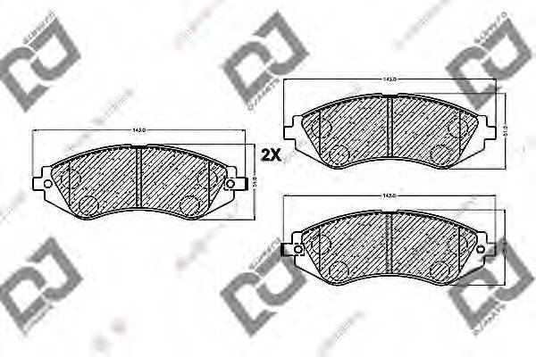 DJ PARTS BP1125 Комплект гальмівних колодок, дискове гальмо