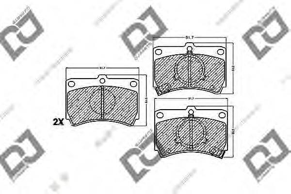 DJ PARTS BP1193 Комплект гальмівних колодок, дискове гальмо