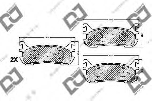 DJ PARTS BP1262 Комплект гальмівних колодок, дискове гальмо