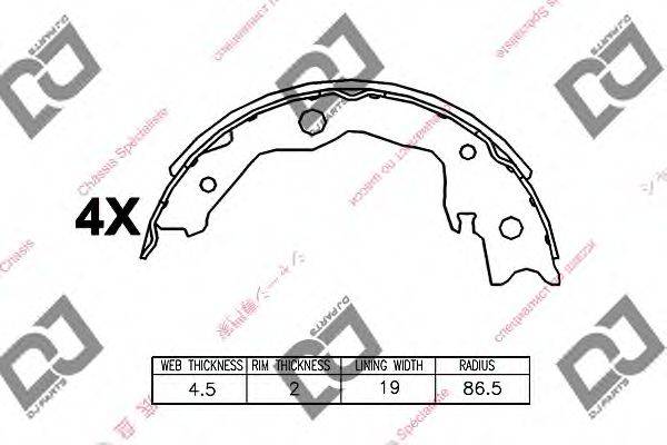 DJ PARTS BS1147 Комплект гальмівних колодок