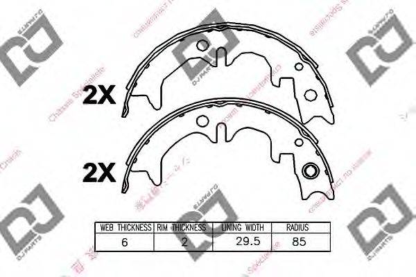 DJ PARTS BS1234 Комплект гальмівних колодок