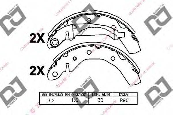 DJ PARTS BS1368 Комплект гальмівних колодок