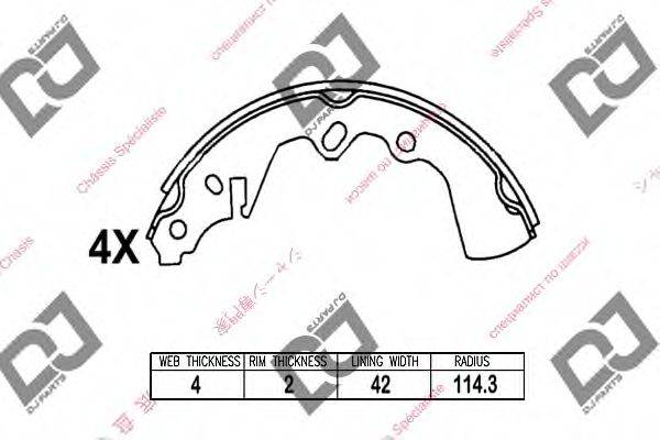 DJ PARTS BS1053 Комплект гальмівних колодок