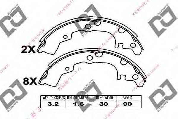 DJ PARTS BS1074 Комплект гальмівних колодок