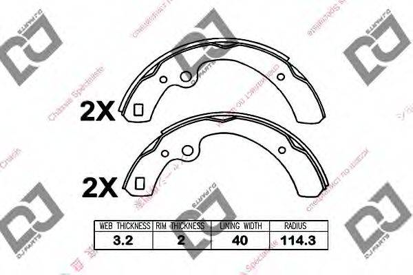 DJ PARTS BS1093 Комплект гальмівних колодок