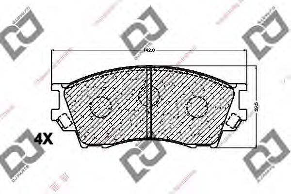 DJ PARTS BP1272 Комплект гальмівних колодок, дискове гальмо