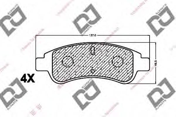 DJ PARTS BP1279 Комплект гальмівних колодок, дискове гальмо