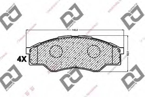 DJ PARTS BP1308 Комплект гальмівних колодок, дискове гальмо