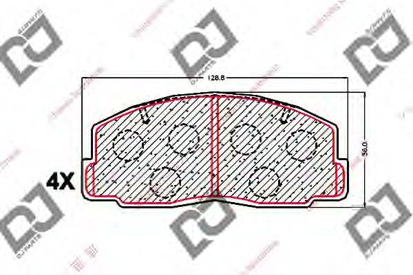 DJ PARTS BP1547 Комплект гальмівних колодок, дискове гальмо