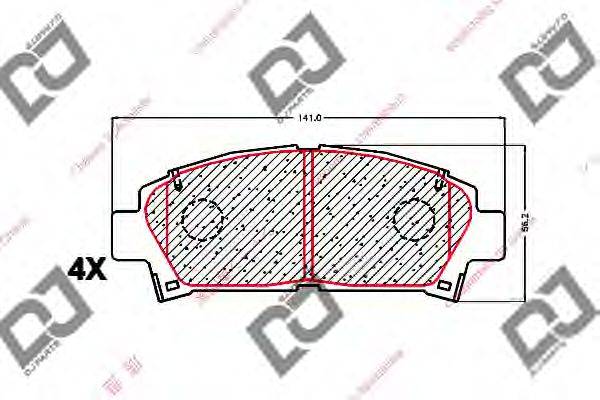 DJ PARTS BP1573 Комплект гальмівних колодок, дискове гальмо