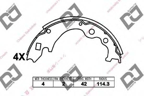 DJ PARTS BS1268 Комплект гальмівних колодок