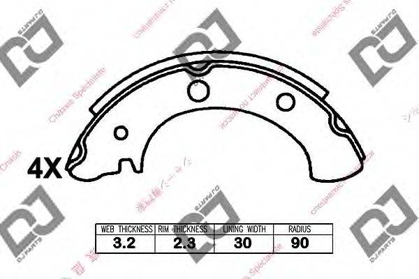 DJ PARTS BS1372 Комплект гальмівних колодок