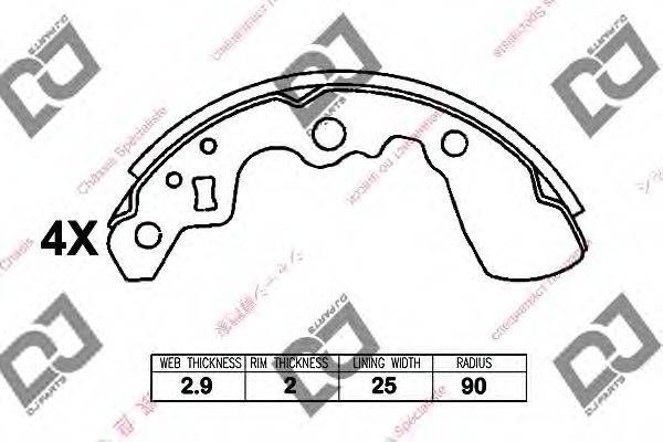 DJ PARTS BS1395 Комплект гальмівних колодок