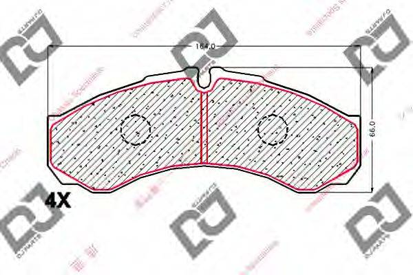 DJ PARTS BP1914 Комплект гальмівних колодок, дискове гальмо