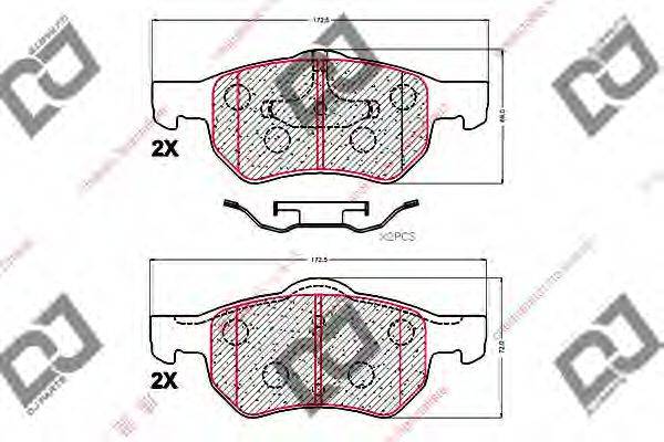 DJ PARTS BP1922 Комплект гальмівних колодок, дискове гальмо