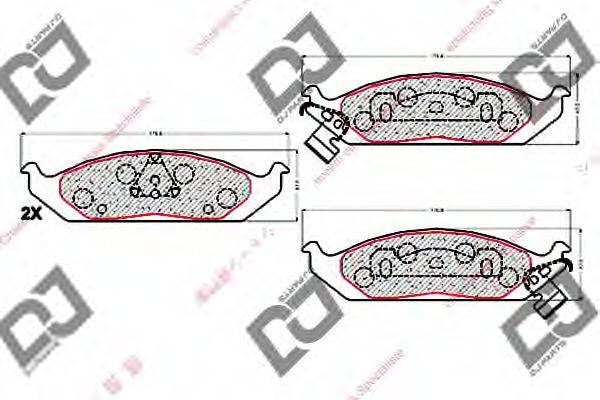 DJ PARTS BP1924 Комплект гальмівних колодок, дискове гальмо