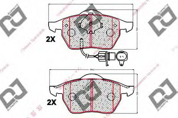 DJ PARTS BP1950 Комплект гальмівних колодок, дискове гальмо