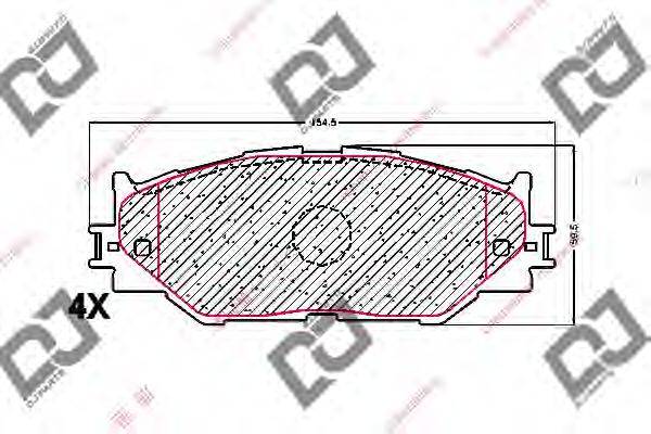 DJ PARTS BP1639 Комплект гальмівних колодок, дискове гальмо