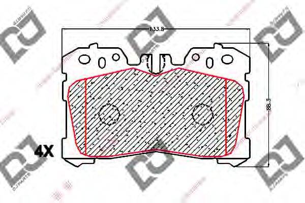 DJ PARTS BP1651 Комплект гальмівних колодок, дискове гальмо