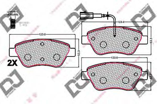 DJ PARTS BP2130 Комплект гальмівних колодок, дискове гальмо