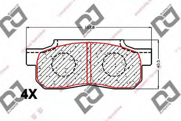 DJ PARTS BP1737 Комплект гальмівних колодок, дискове гальмо