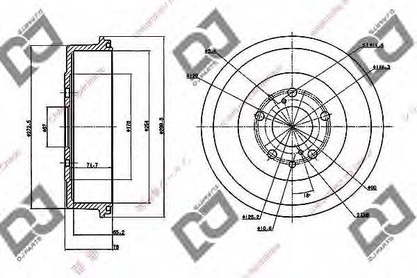 DJ PARTS BR1069 Гальмівний барабан