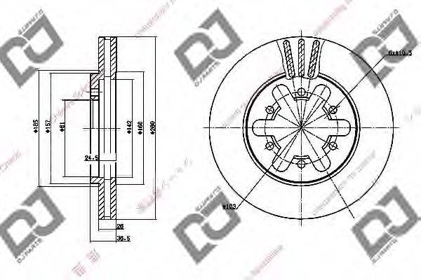 DJ PARTS BD1056 гальмівний диск