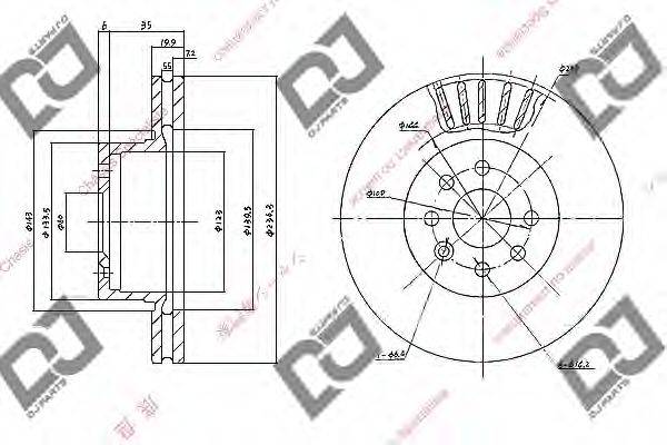 DJ PARTS BD1087 гальмівний диск