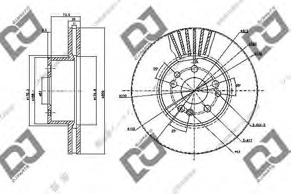 DJ PARTS BD1130 гальмівний диск