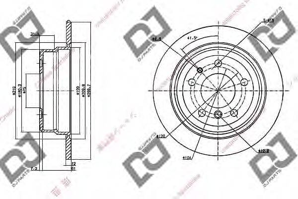 DJ PARTS BD1162 гальмівний диск