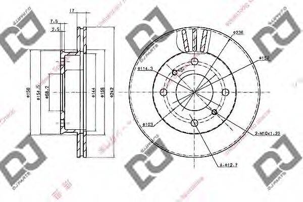 DJ PARTS BD2015 гальмівний диск