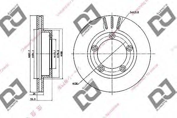 DJ PARTS BD1960 гальмівний диск