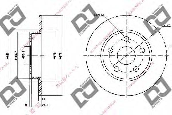 DJ PARTS BD1195 гальмівний диск