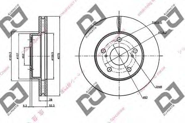 DJ PARTS BD1958 гальмівний диск