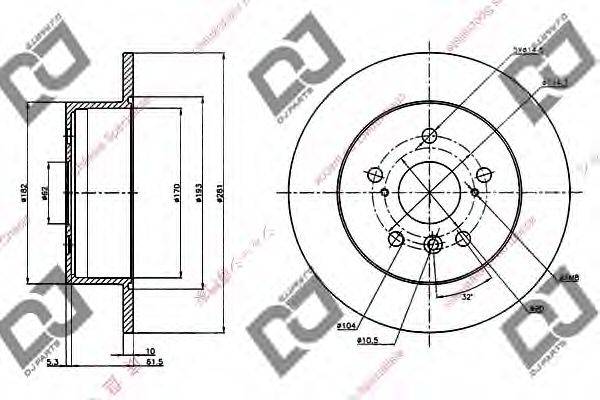 DJ PARTS BD1248 гальмівний диск