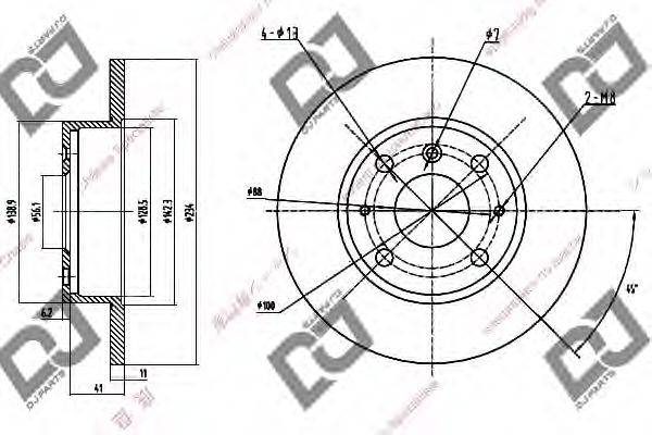 DJ PARTS BD1262 гальмівний диск