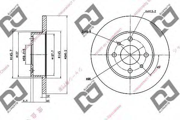 DJ PARTS BD1656 гальмівний диск