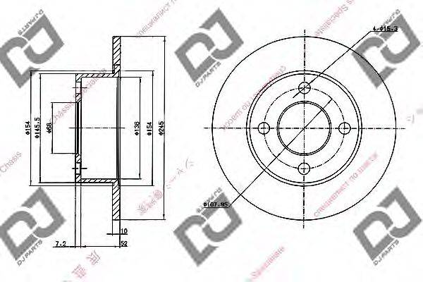 DJ PARTS BD1580 гальмівний диск