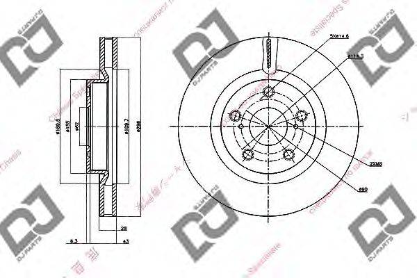 DJ PARTS BD1429 гальмівний диск