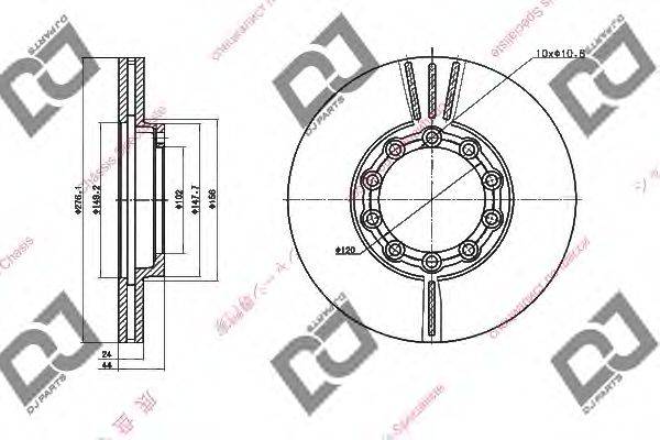 DJ PARTS BD1499 гальмівний диск