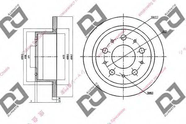 DJ PARTS BD1517 гальмівний диск
