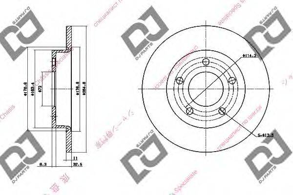 DJ PARTS BD1376 гальмівний диск
