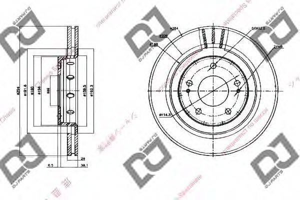 DJ PARTS BD1387 гальмівний диск