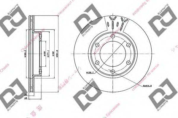 DJ PARTS BD1821 гальмівний диск