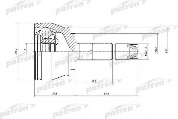 PATRON PCV1374 Шарнірний комплект, приводний вал