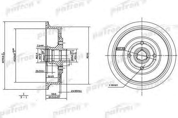 PATRON PDR1200 Гальмівний барабан