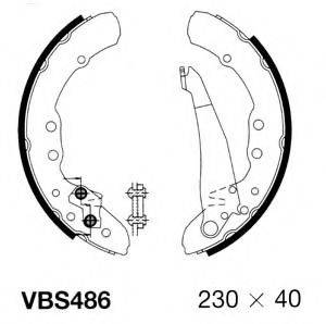 MOTAQUIP VBS486 Комплект гальмівних колодок