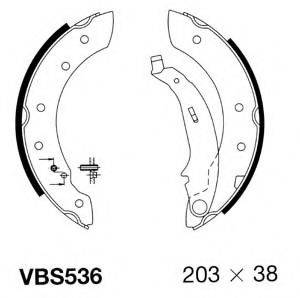 MOTAQUIP VBS536 Комплект гальмівних колодок