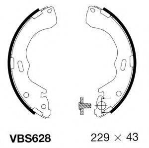 MOTAQUIP VBS628 Комплект гальмівних колодок