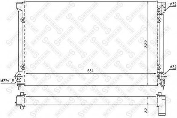 STELLOX 1025001SX Радіатор, охолодження двигуна